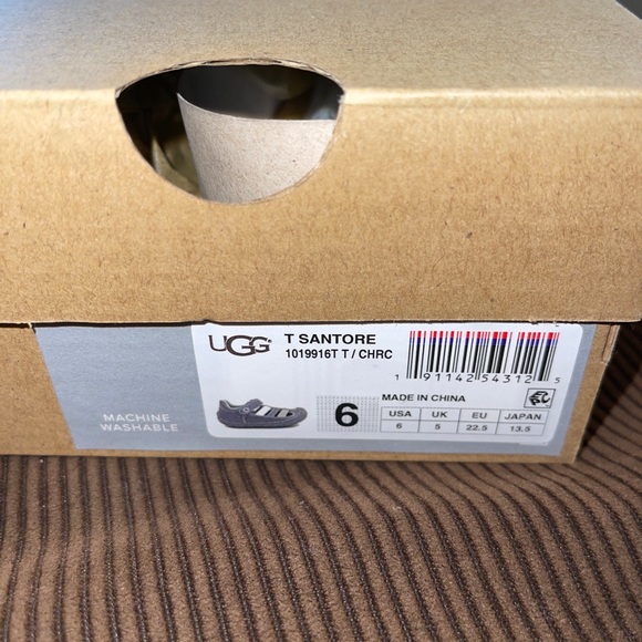 UGG T SANTORE CHARCOAL SANDALS TODDLER 6 NEW - Picture 2 of 5